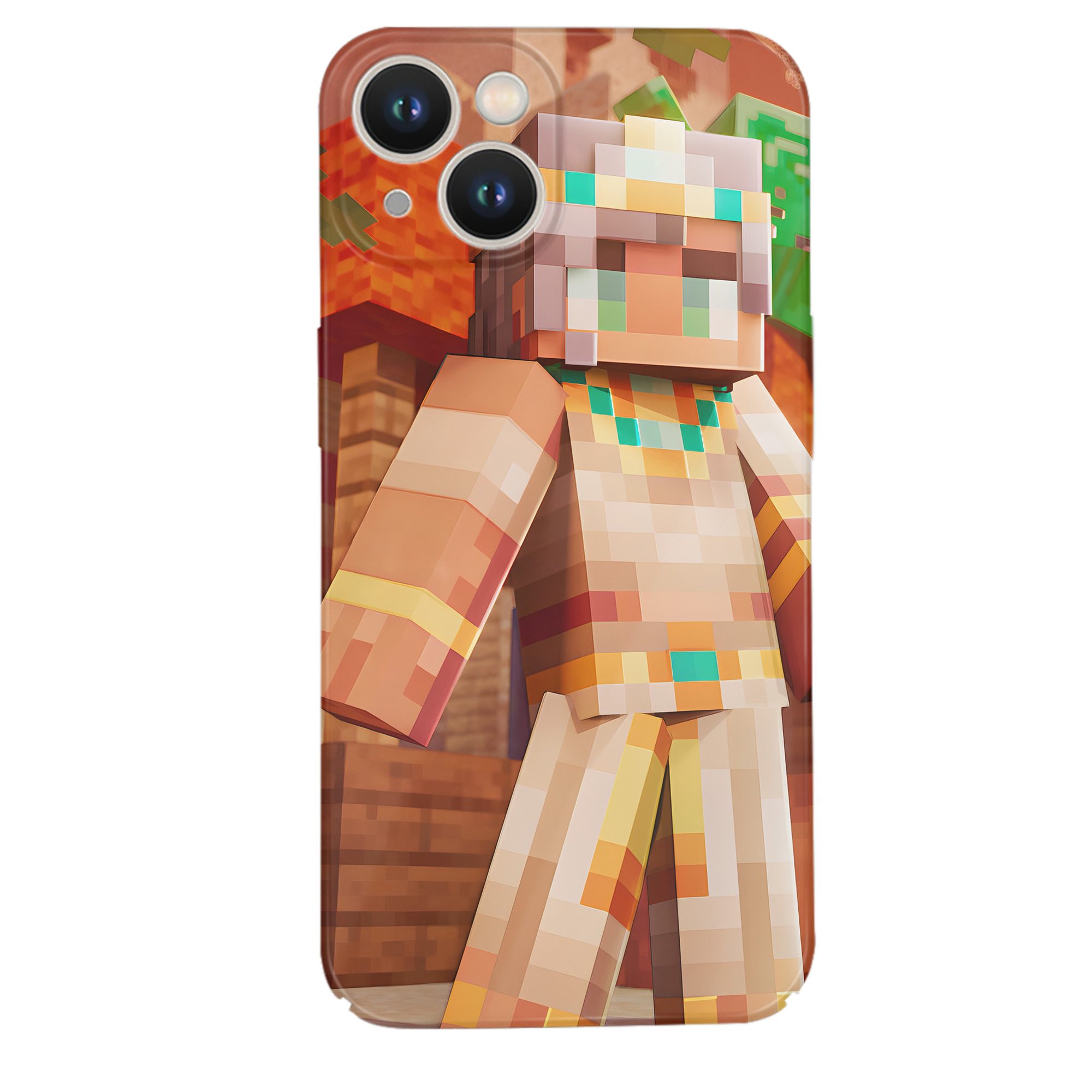 （画像用） マインクラフト ブロックの世界 Minecraft MC Block world 【iPhone 14シリーズ対応】ハードケース
